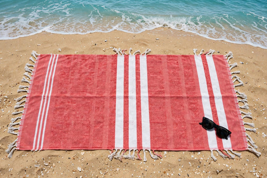 ROSE RED - Turkish Cotton Beach/Gym/Salon/Vacation Towel