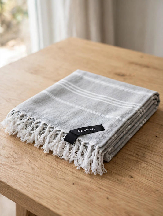 SILVER - Turkish Cotton Beach/Gym/Salon/Vacation Towel