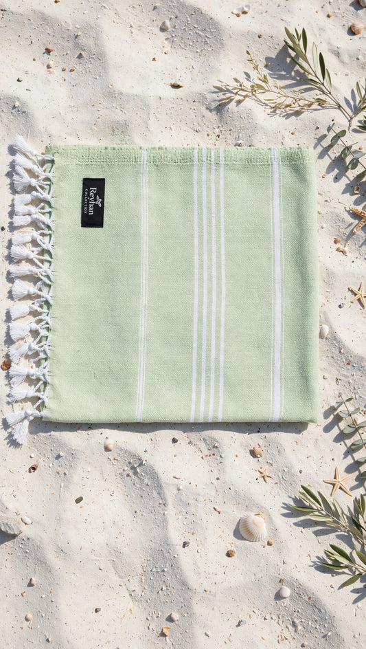 Basil Green - Turkish Cotton Beach/Gym/Salon/Vacation Towel