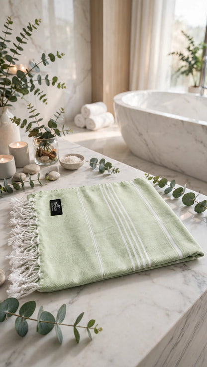 Basil Green - Turkish Cotton Beach/Gym/Salon/Vacation Towel