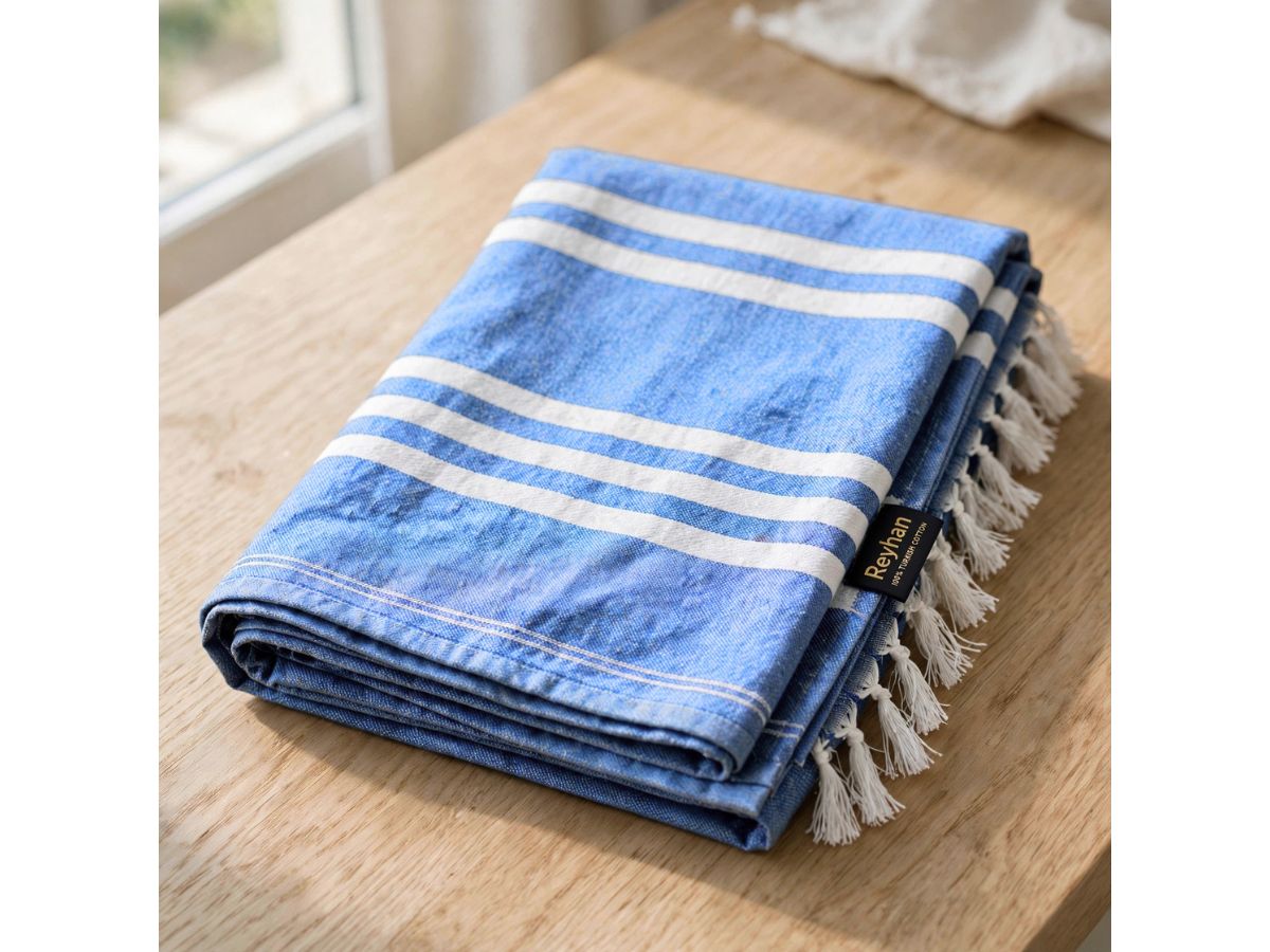 COASTAL BLUE - Turkish Cotton Beach/Gym/Salon/Vacation Towel