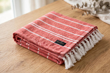 ROSE RED - Turkish Cotton Beach/Gym/Salon/Vacation Towel
